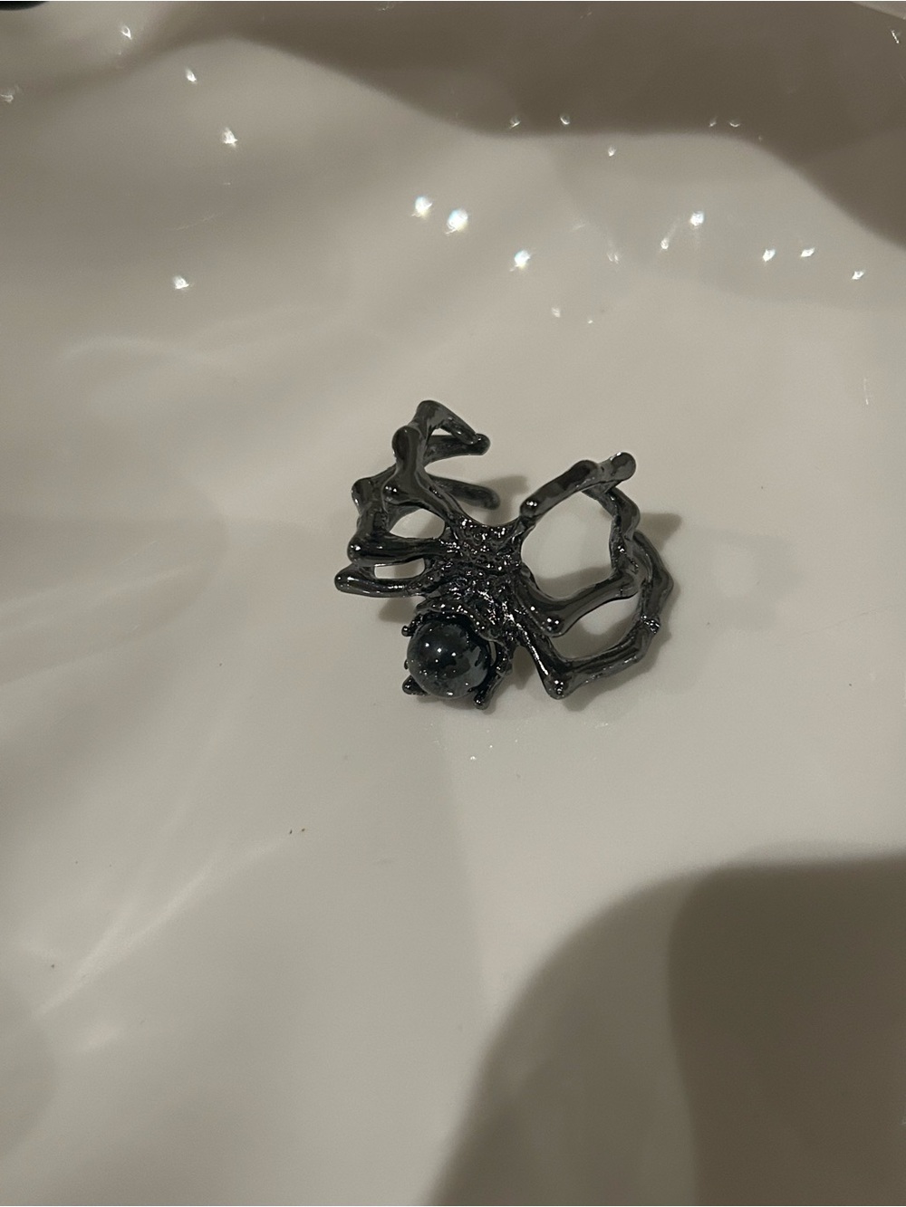 Black Spider Goth Ring